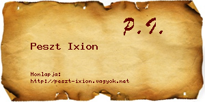 Peszt Ixion névjegykártya